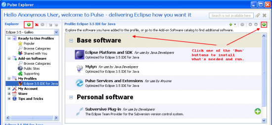 Figure 4. Run My Custom Profile