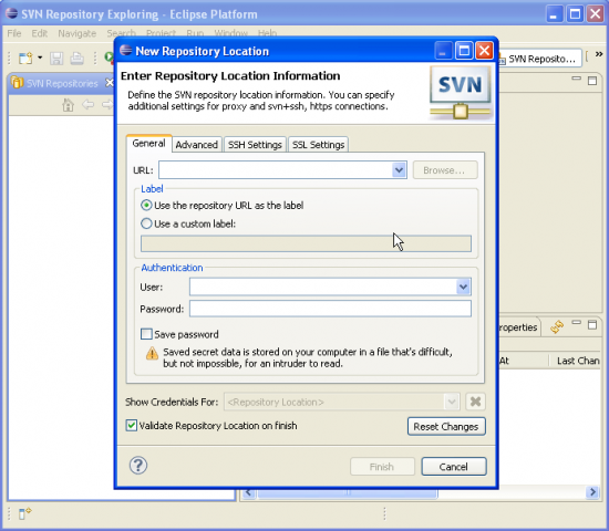 Figure 5. Eclipse with Subversion Support